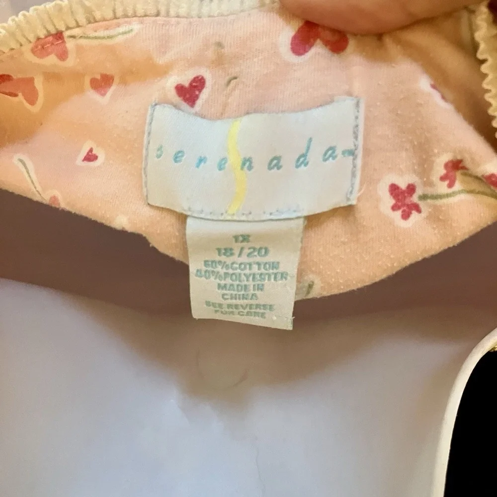 Serenada Nightgown Sleepshirt Plus Sz 1X 18/20 Pink White Floral Pajamas Women's